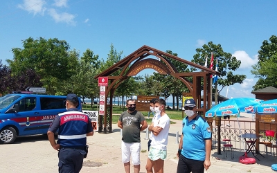 Sahillerde maske denetimi