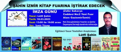 ŞAHİN İZMİR KİTAP FUARINA İŞTİRAK EDECEK