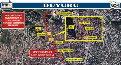 Şehir Hastanesi Tramvay Hattı için yol kapatılacak