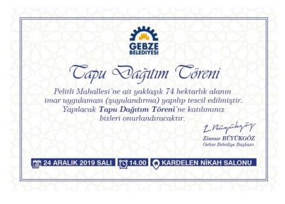 TAPU DAĞITIM TÖRENİNE DAVET