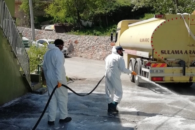 Topçular koronavirüse karşı dezenfekte edildi