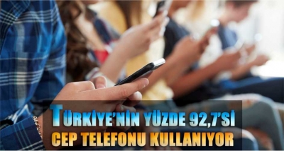 TÜRKİYE’NİN YÜZDE 92,7’Sİ CEP TELEFONU KULLANIYOR