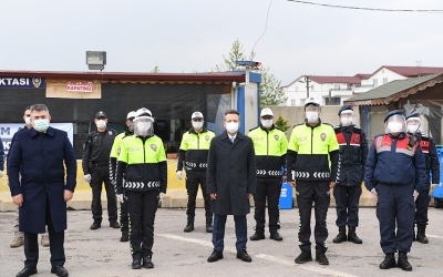 Vali Aksoy Trafik Haftasında kontrole çıktı