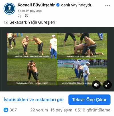 Yağlı Güreşler dijitalde milyonlara ulaştı